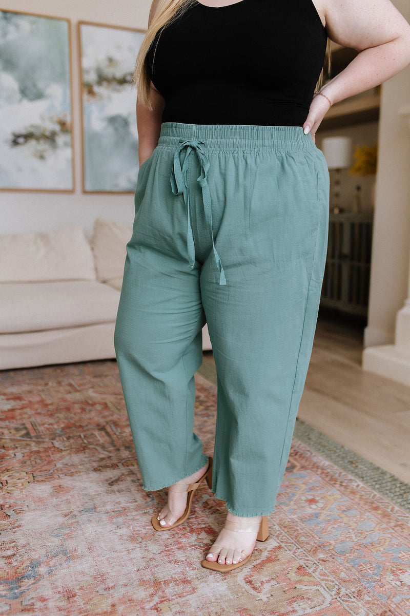 Love Me Dearly High Waisted Pants in Jade