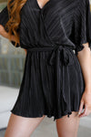 Lovely Life Plisse Romper in Black