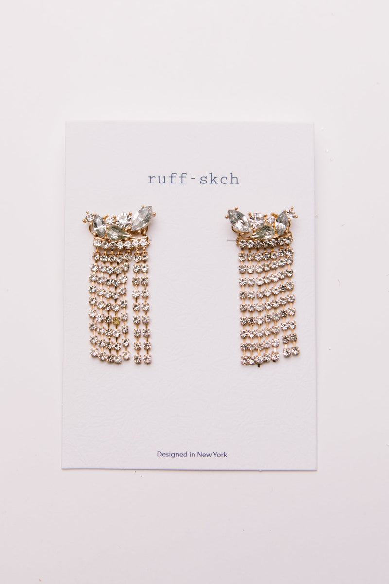 Rhinestone Fringe Earrings