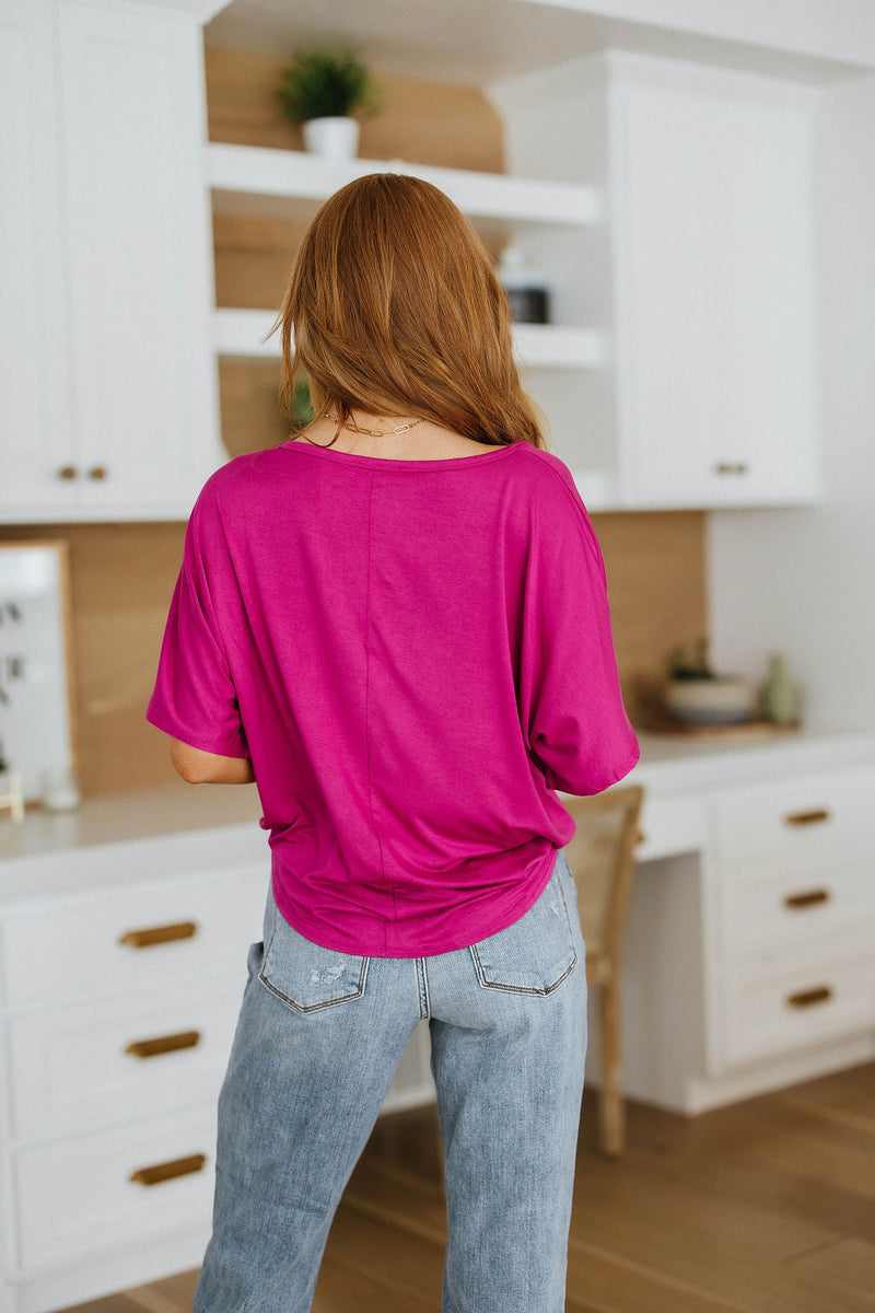 Tied Up With a Bow Top in Magenta