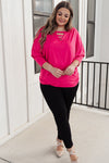 Lovely Ladder V Neck Top in Pink