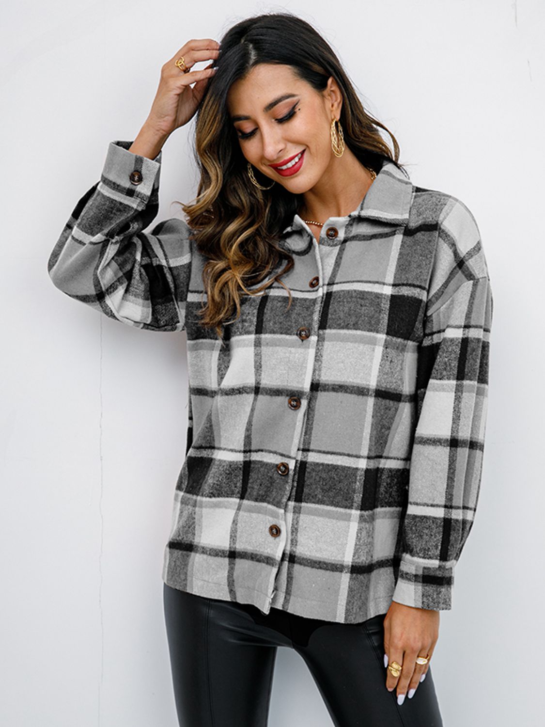 Penelope Plaid Button-Down Jacket