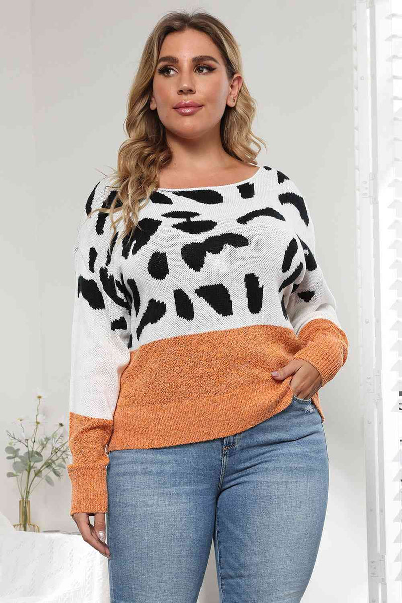 Plus Size Leopard Sweater