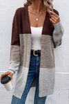 Savannah Woven Right Color Block Rib-Knit Longline Cardigan