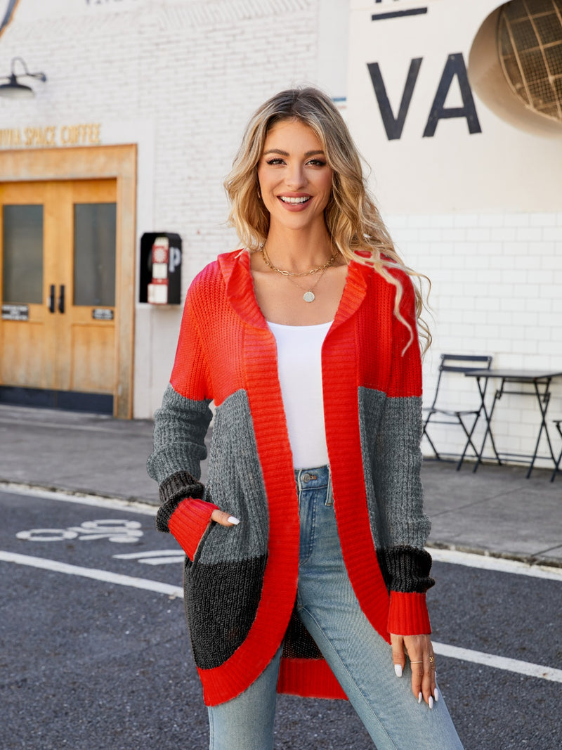 Hadley Color Block Hooded Cardigan