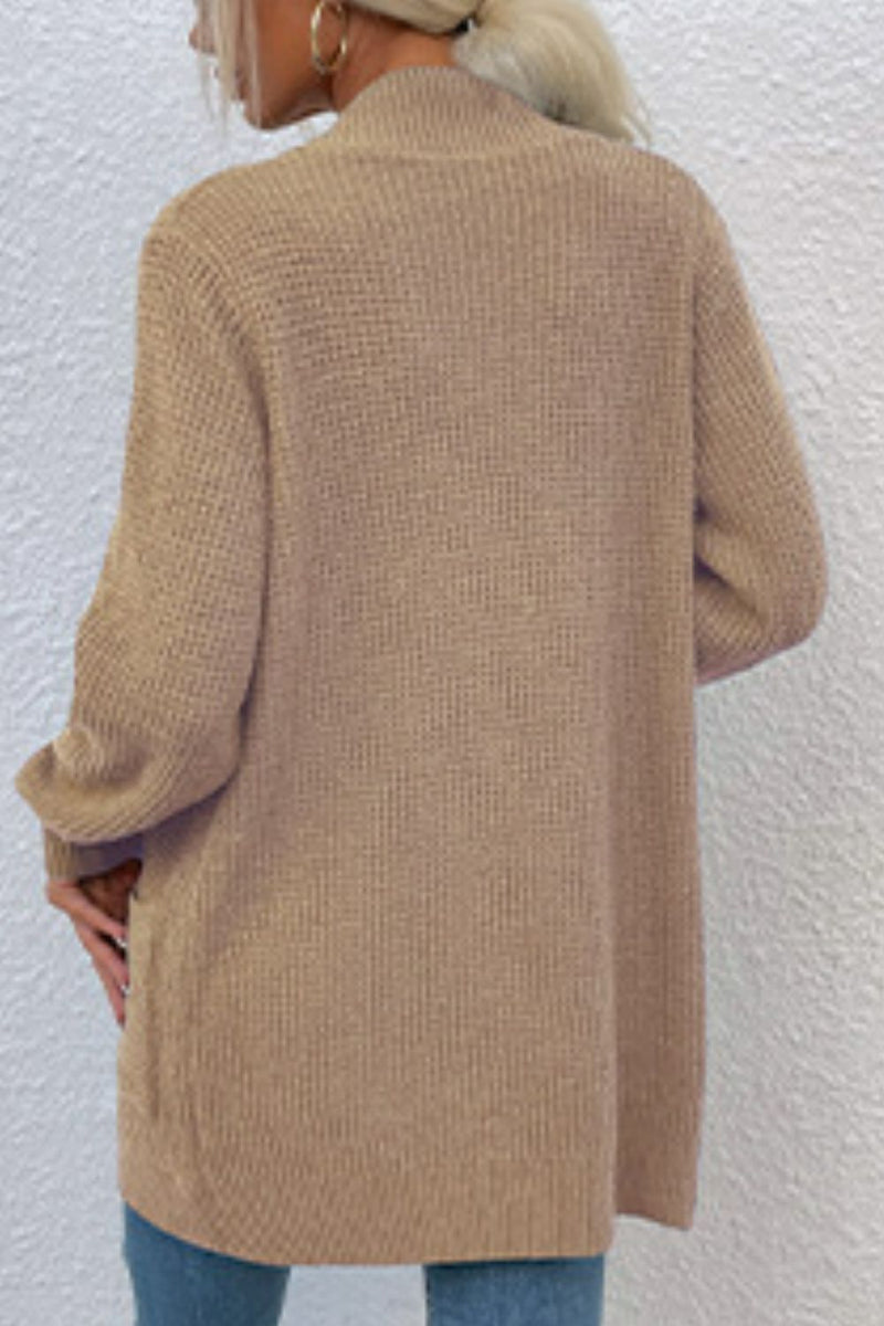 Kendall Open Front Rib-Knit Cardigan with Pockets