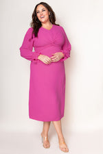 Kimberly Twist Front Flounce Sleeve Dress