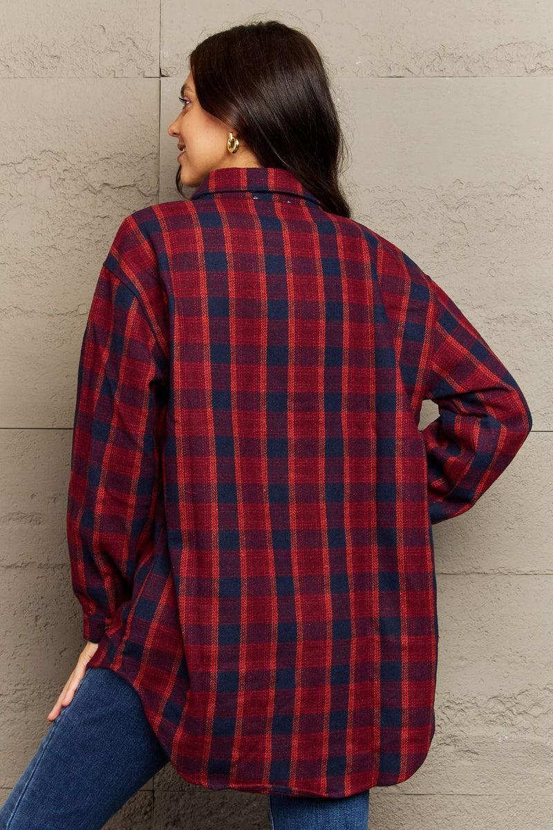 Skylar Plaid Button-Down Long Sleeve Jacket