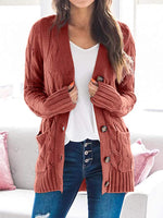 Rashelle Cable-Knit Button Cardigan