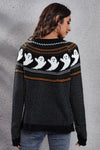 Ghost Pattern Long Sleeve Sweater