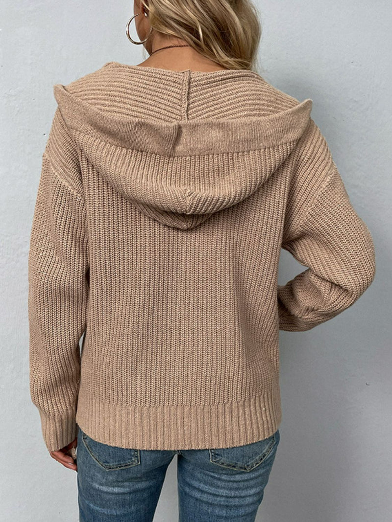 Delaney Zip-Up Hooded Cardigan