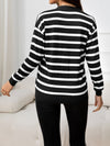 Cristal Striped Dropped Shoulder Knit Cardigan