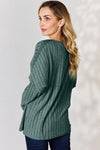 Lucy Ribbed Half Button Long Sleeve