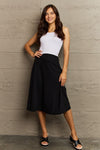 Isabella Wide Waistband Knee Length Skirt