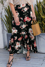 Plus Size April Floral High-Rise Skirt