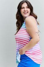 Love Yourself Multicolored Striped Sleeveless Top