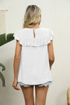 Spliced Lace Ruffled Blouse