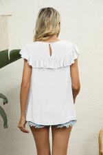 Spliced Lace Ruffled Blouse