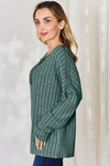 Lucy Ribbed Half Button Long Sleeve