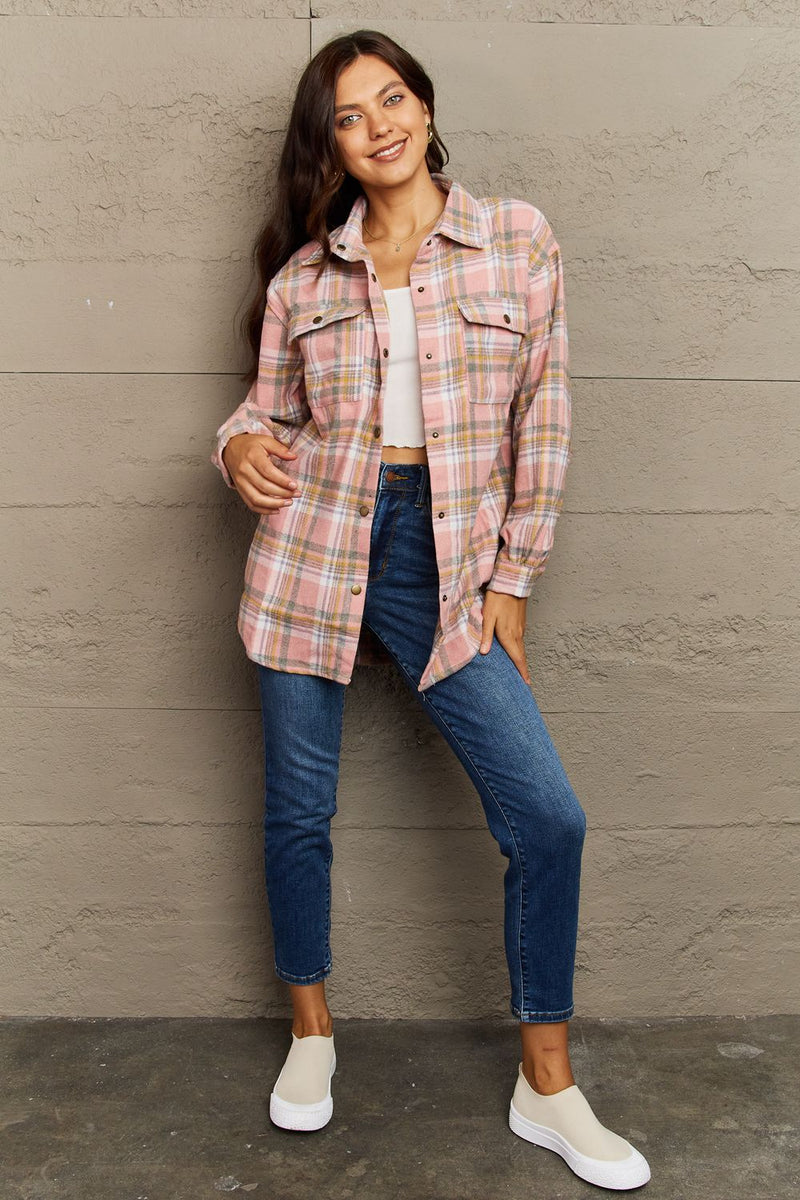 Skylar Plaid Button-Down Long Sleeve Jacket