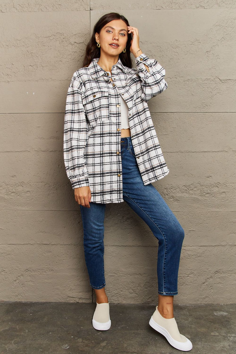 Skylar Plaid Button-Down Long Sleeve Jacket