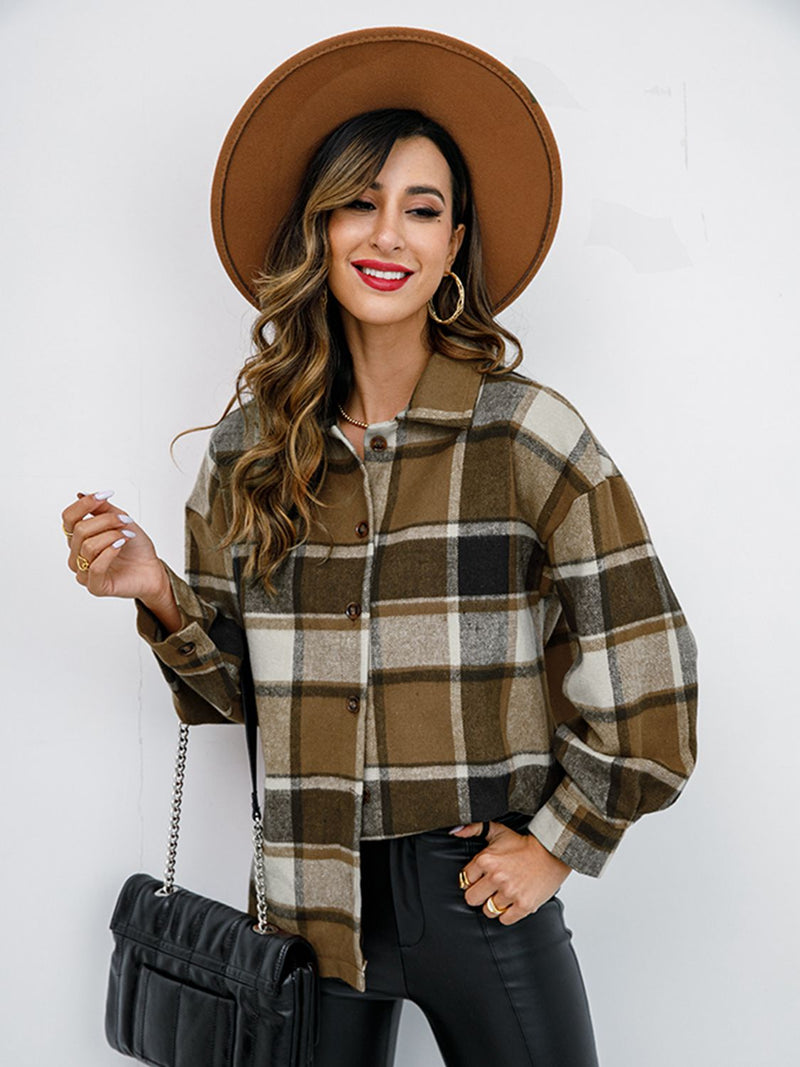 Penelope Plaid Button-Down Jacket