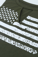 US Flag Graphic Cutout Tank