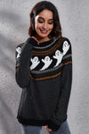 Ghost Pattern Long Sleeve Sweater