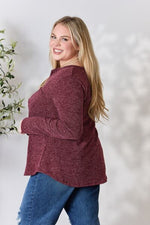 Kayla Notched Long Sleeve Top