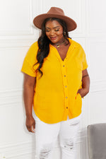 Summer Breeze Gauze Short Sleeve Shirt in Mustard