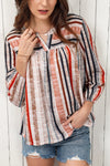 Jenica Multicolored Stripe Notched Neck Top