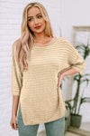 Olivia Dropped Shoulder Side Slit Sweater