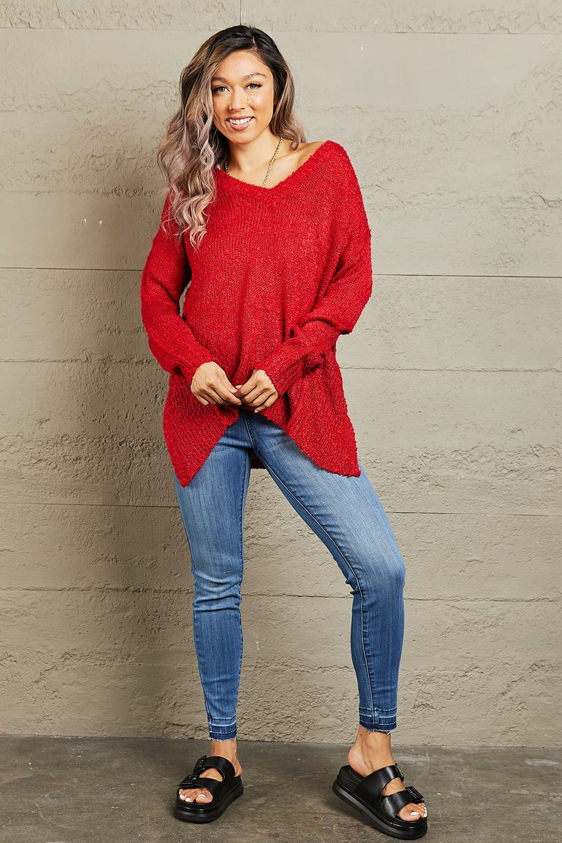 By The Fire Draped Detail Knit Sweater