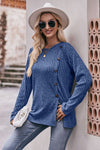 Desiree Ribbed Buttoned Long Sleeve Tee