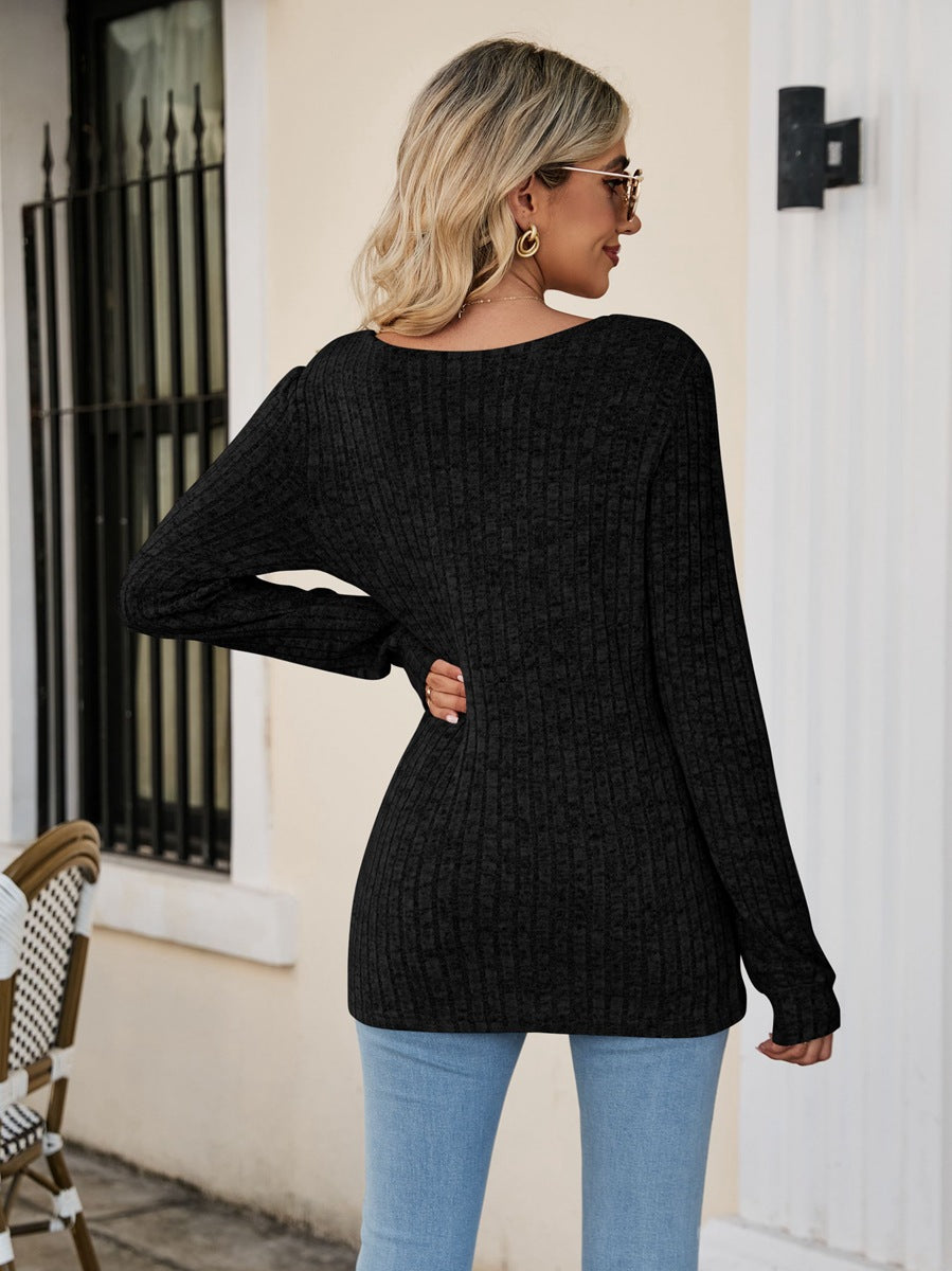 RaeAnn Ribbed Long Sleeve Top