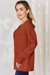 Lucy Ribbed Half Button Long Sleeve