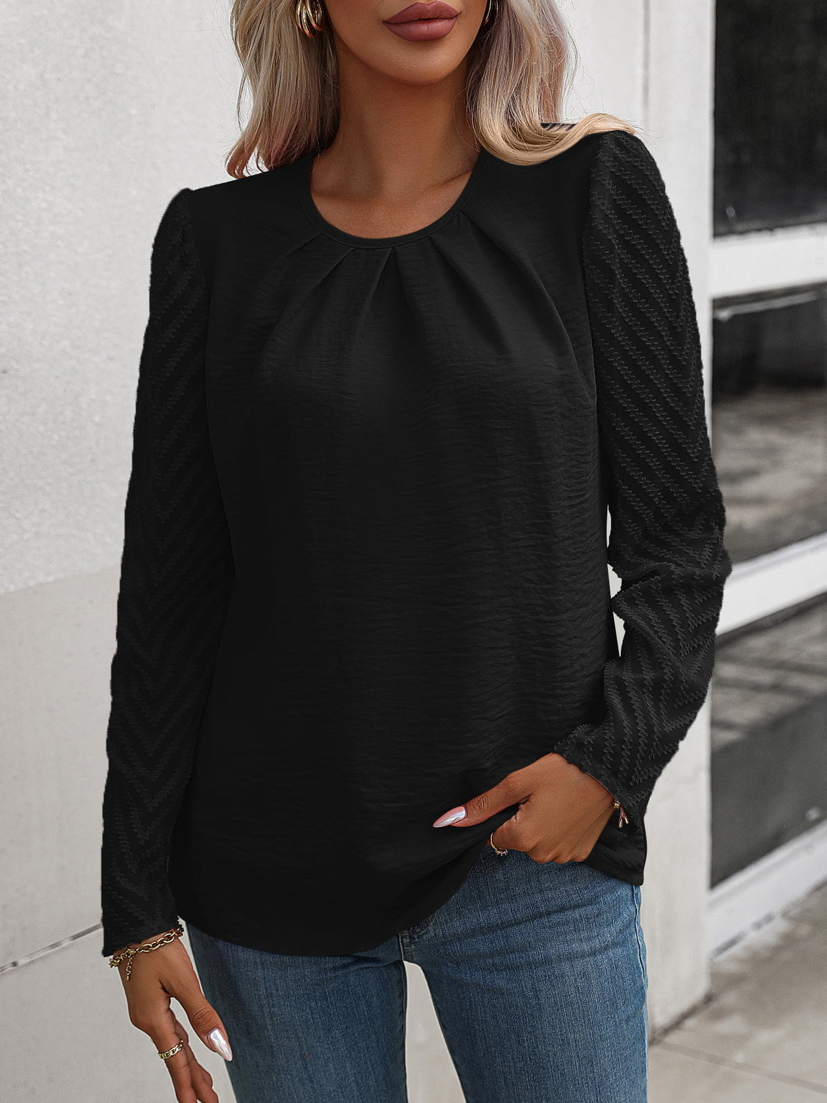 Bree Ruched Puff Sleeve Blouse