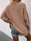 Buttoned Exposed Seam High-Low Sweater- 6 Colors
