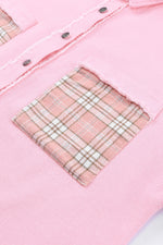 Plaid Raw Trim Shacket