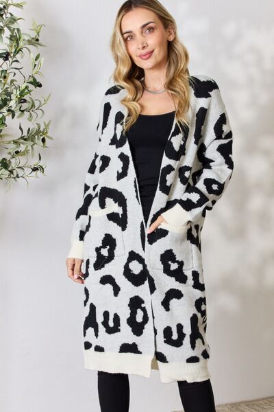 Bijou Leopard Open Front Cardigan