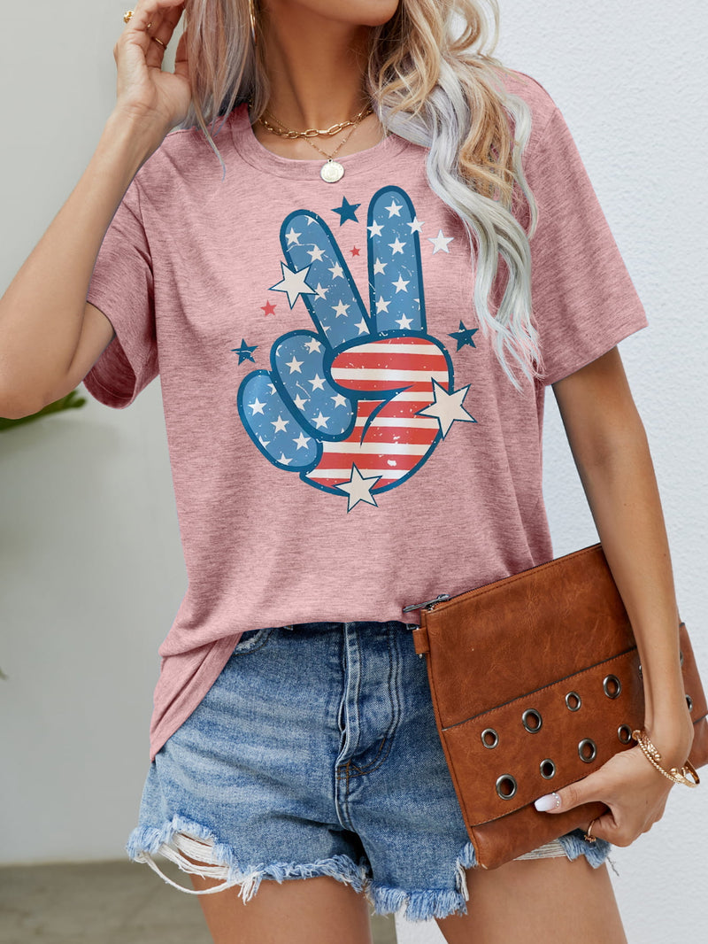 US Flag Peace Sign Graphic Tee