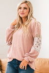 Leopard Sequined Drop Shoulder Knit Top