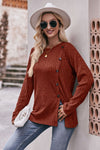 Desiree Ribbed Buttoned Long Sleeve Tee