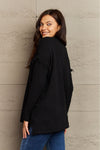 Madelyn Buttoned Dropped Shoulder Raw Hem Sweater