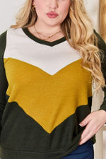 Nadia Colorblock V-Neck Blouse