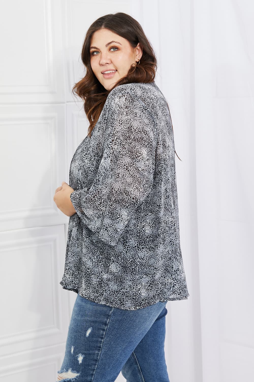 Snake Print Chiffon Kimono