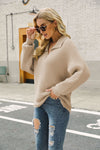 Horizontal Ribbing Johnny Collar Sweater