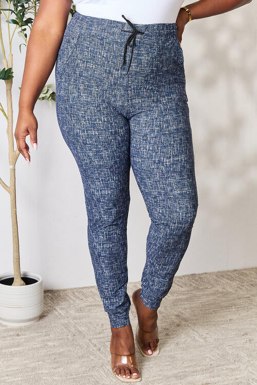 Gabby Heathered Drawstring Leggings with Pockets