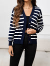 Cristal Striped Dropped Shoulder Knit Cardigan