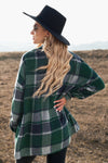 Plaid Dropped Shoulder Pocketed Shirt Jacket- 5 Colors